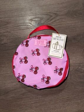 Simply Southern Pink Disco Cherry Pop Up Trunk Tote with Red Trim